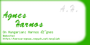 agnes harnos business card